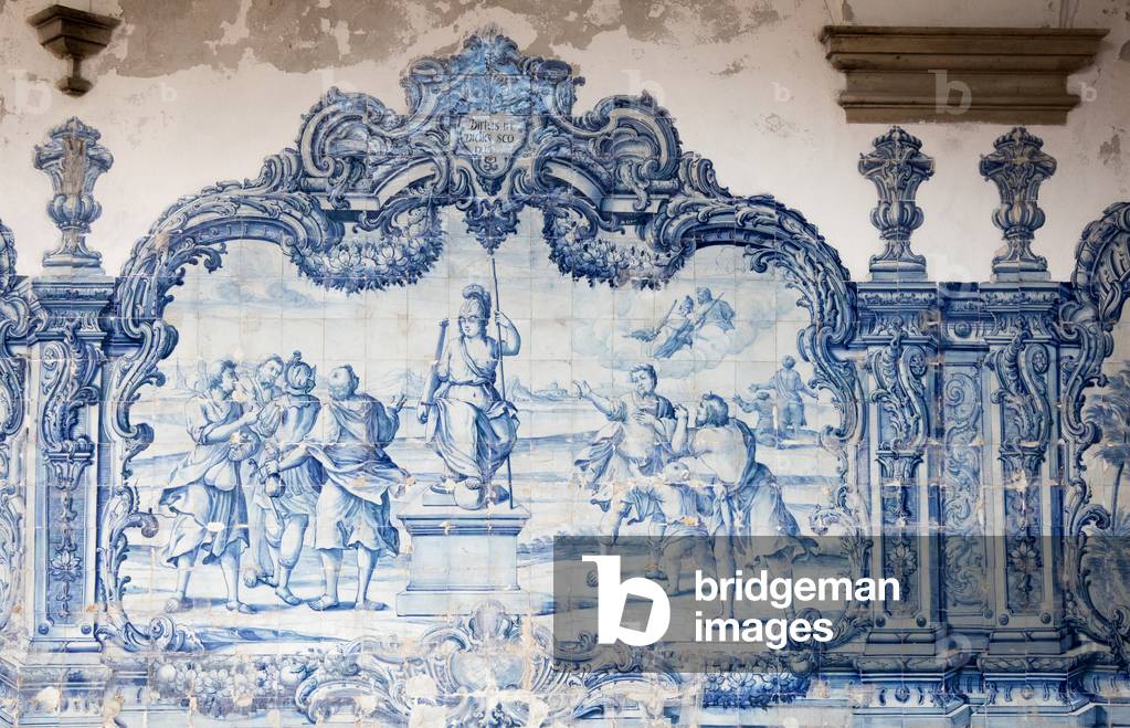 Azulejo tile panels, cloister of the São Francisco Church and Convent, Cidade Alte, Historic Centre, Salvador de Bahia, Brazil, March 2020