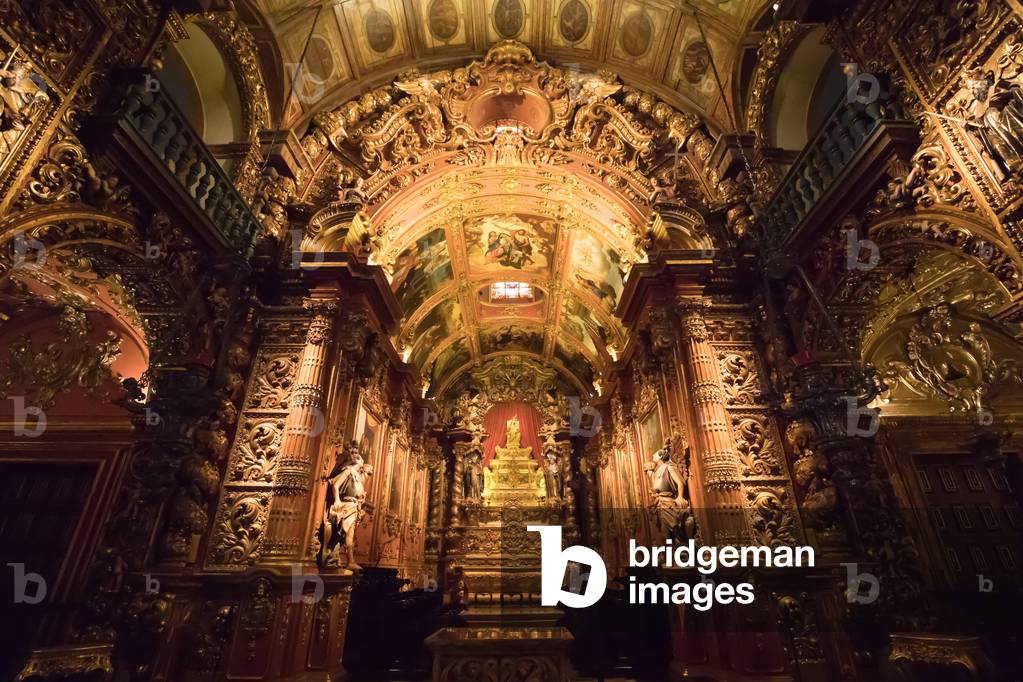 Baroque interior of the church at the monastery of São Bento, Rio de Janeiro, Brazil, March 2018 (photo)