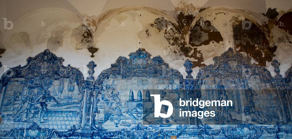 Azulejo tile panels, cloister of the São Francisco Church and Convent, Cidade Alte, Historic Centre, Salvador de Bahia, Brazil, March 2020