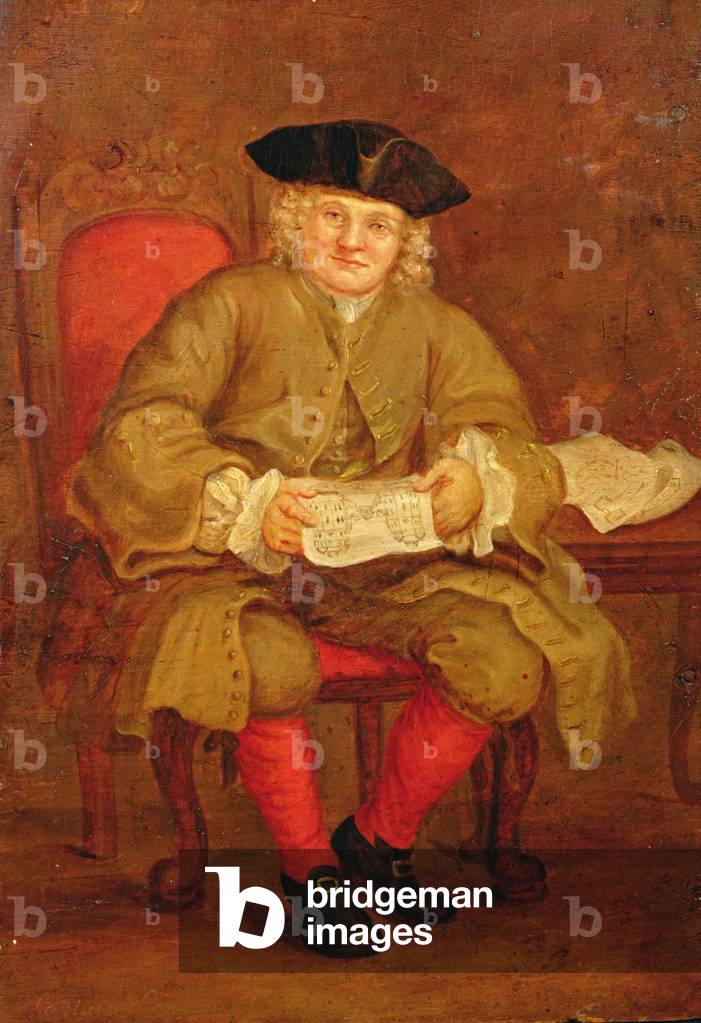 Portrait of Captain Coram (oil on paper)