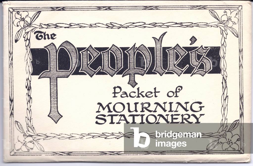 A Victorian mourning stationery, c.1880 (colour litho)