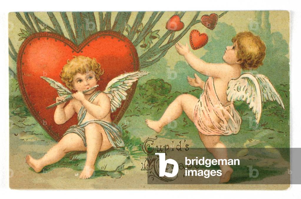 Amor Nachricht, Valentinstag Postkarte, um 1910 (Farbe litho)