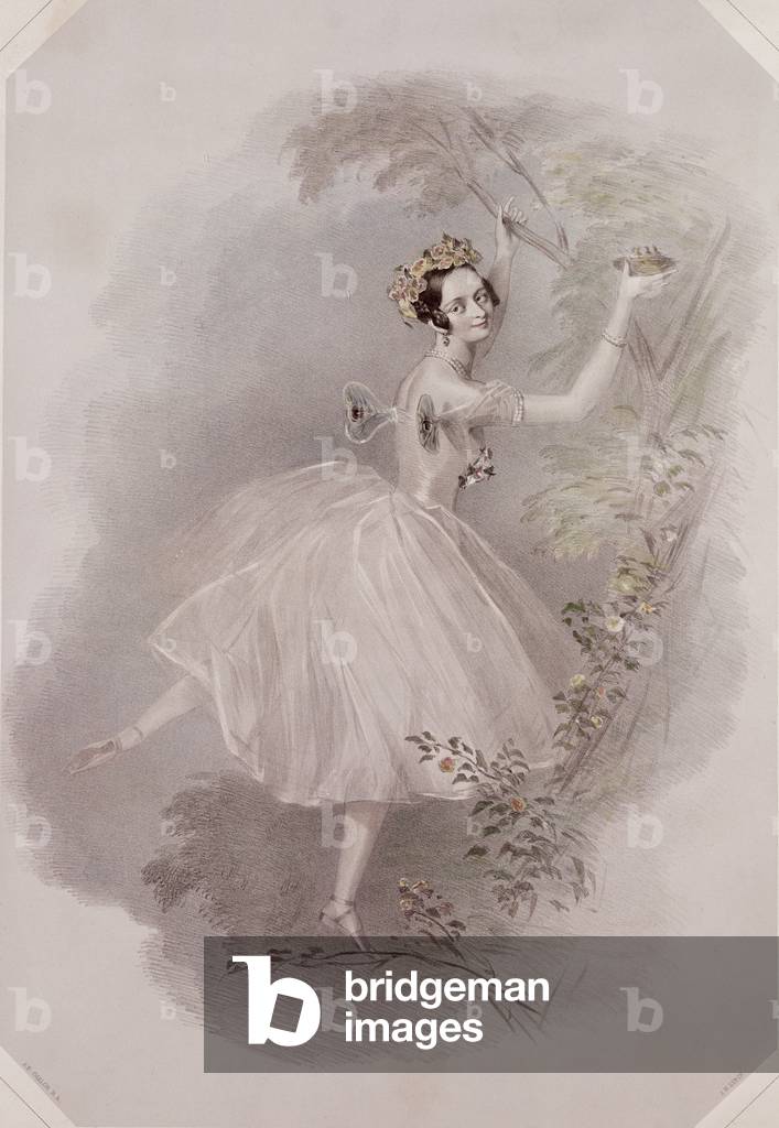 Marie Taglioni (1804-84) nei panni della Sylphide in «La Sylphide», incisa da E. Marton, 1832 circa (litografi