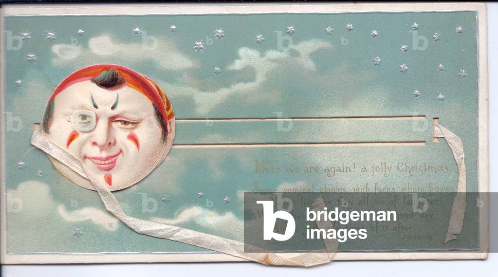 A Victoriandeckle edge gold embossed animated greeting card of a tranquil scene of a family playing at a water's edge, c.1880 (colour litho)	