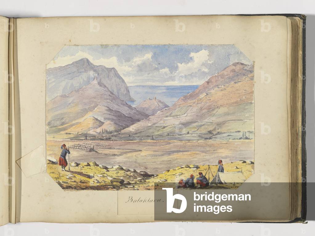 The town and harbour at Balaclava, 1854-56 (w/c on paper)