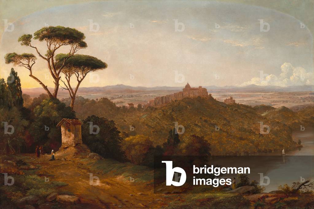 Schloss Gondolfo, Albaner See, Italien, 1852 (Öl auf Leinwand)