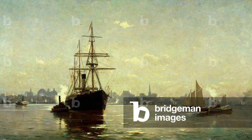 Il porto di New York, 1885 (olio su tela)