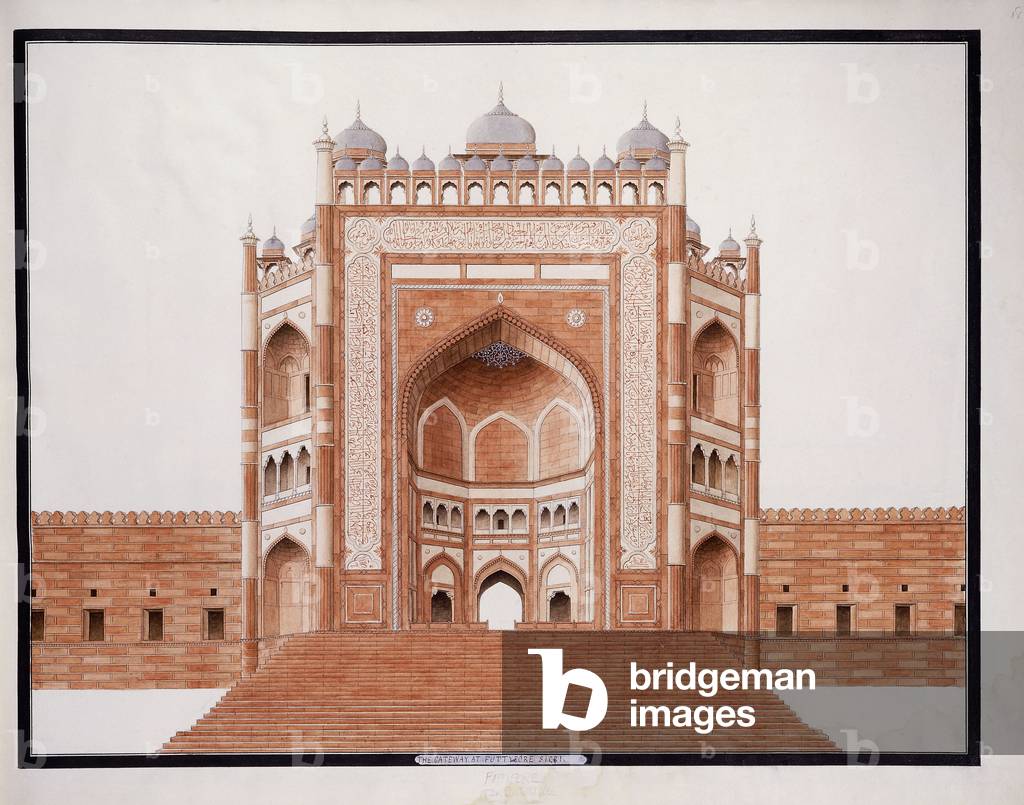 The Gateway at Futtypore, Sicri, c. 1815 (pencil, pen & ink, w/c)