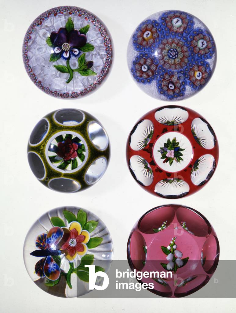 A group of St. Louis concentric Millefiori weights (glass)