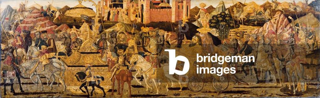 Cassone central panel: The Triumph of David (tempera on wood) (see also 1113942-5)