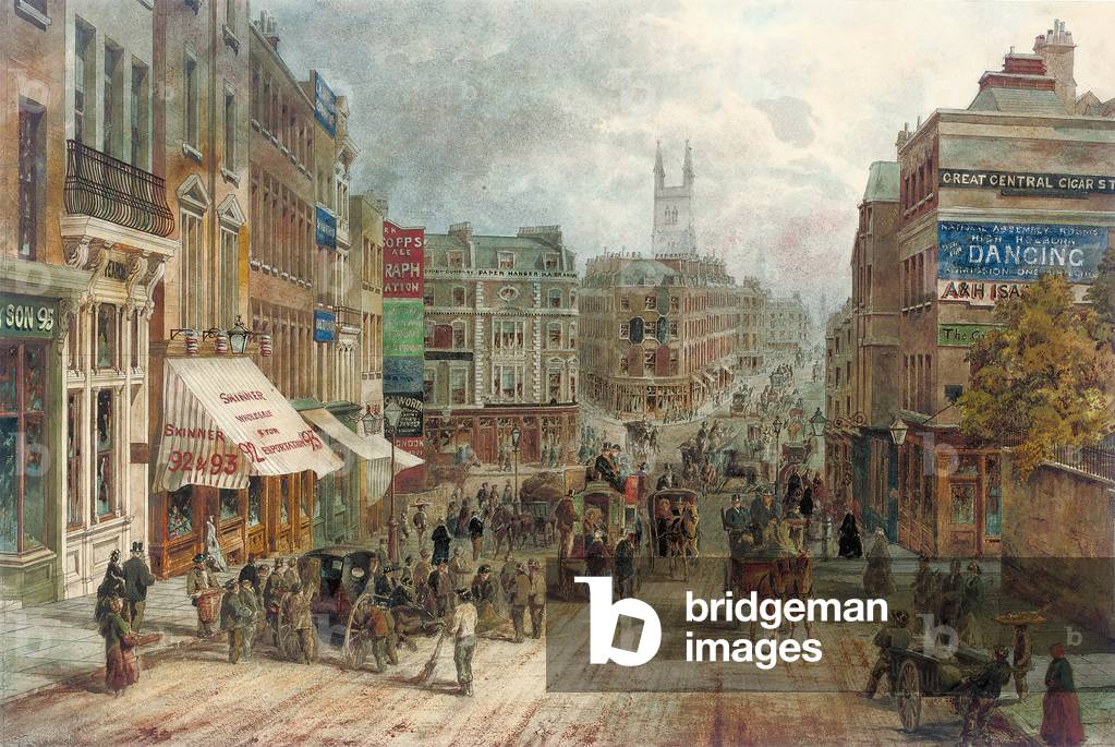 Snow Hill, Holburn, London (pencil, watercolour & bodycolour with gum arabic on paper)