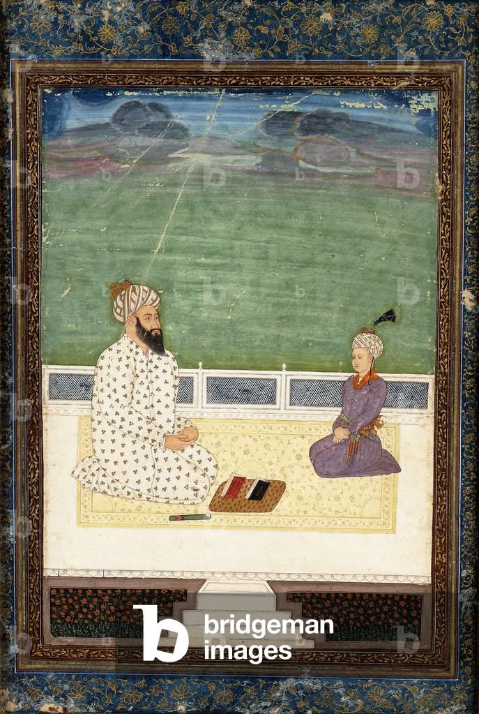 A Mullah and a Pupil, 18th century (gouache heightened with gold, on paper)