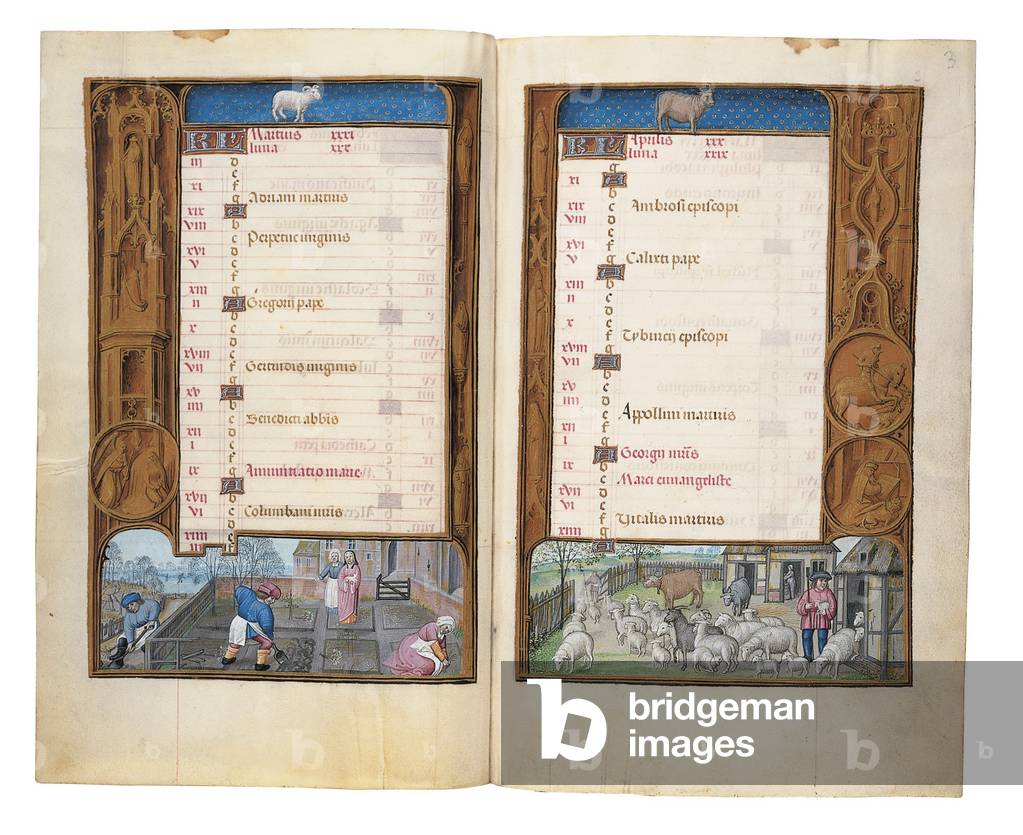 Folios from the Rothschild Book of Hours, Ghent or Bruges, c.1505 (tempera on vellum) (see also 494950-62, 494969-83 and 490416)