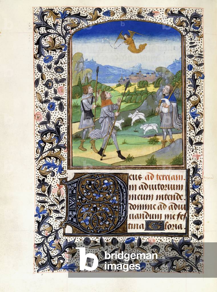 The Annunciation of the Shepherds, c.1480 (paint on vellum)