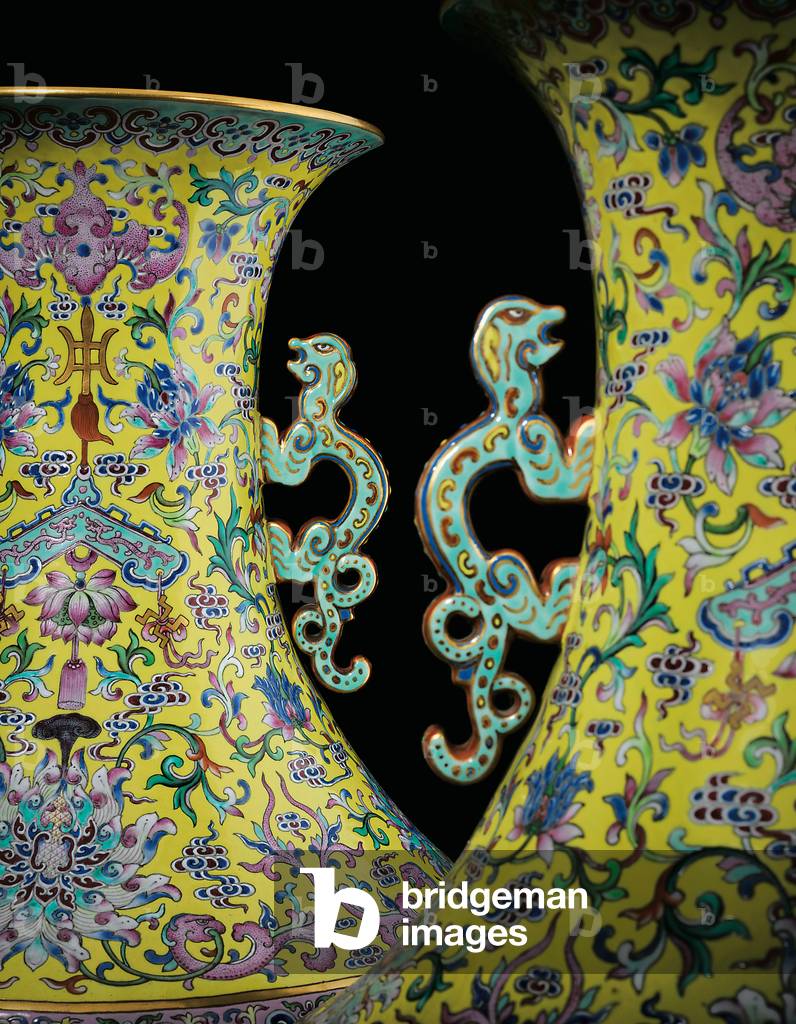 Detail from a Pair of Imperial Famille Rose Vases (ceramic)