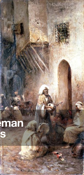 Arab Musicians in a Village Street
