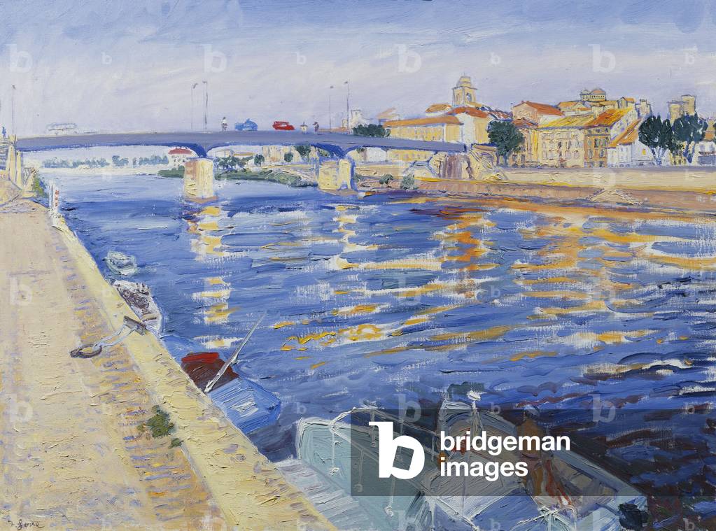 The Rhone at Arles, (oil on canvas)