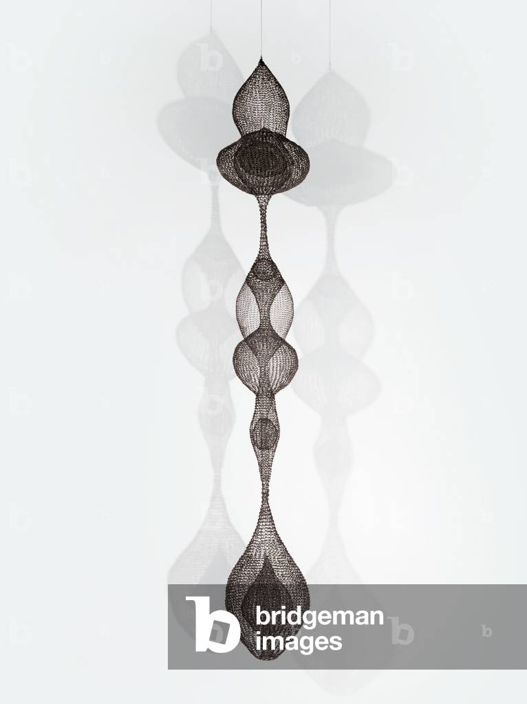 Untitled (S.108 Hanging, Six-Lobed, Multi-Layered Continuous Form Within a Form), c.late 1960s (copper and brass wire)