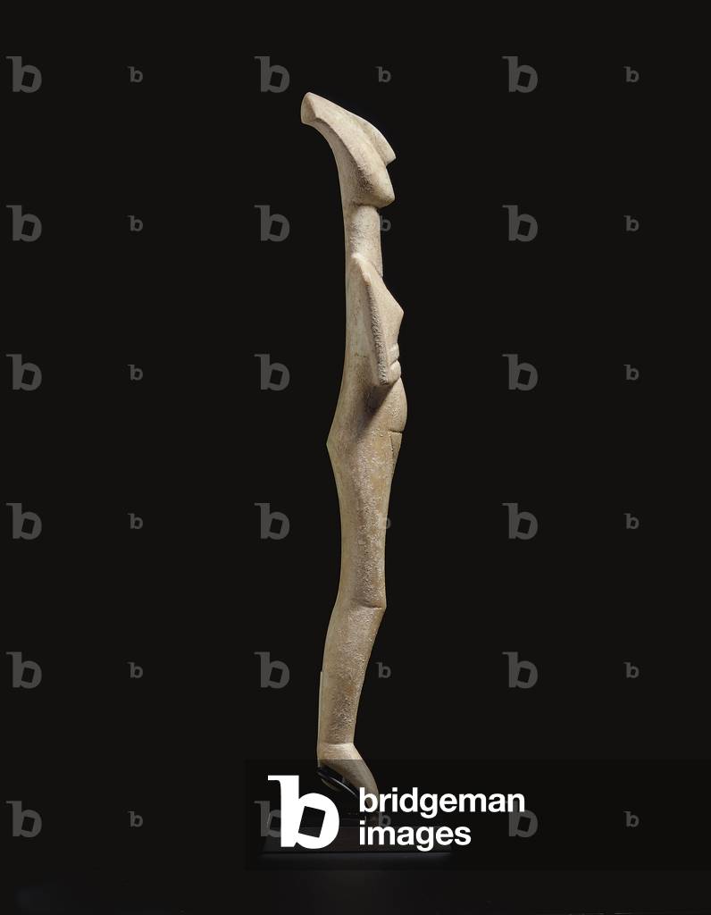 Cycladic reclining female figure, name-piece of the Schuster Master, Early Cycladic II, c.2400 BC (marble)