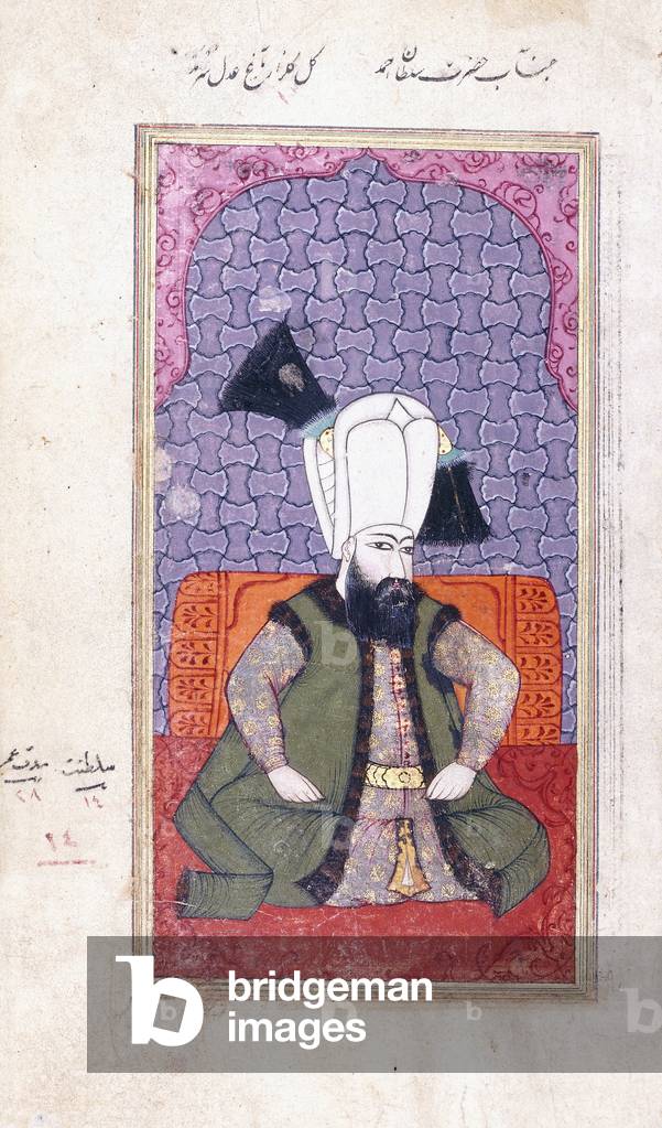 Portrait of Sultan Ahmed III (1673-1736), 18th century (gouache with gold paint on paper)