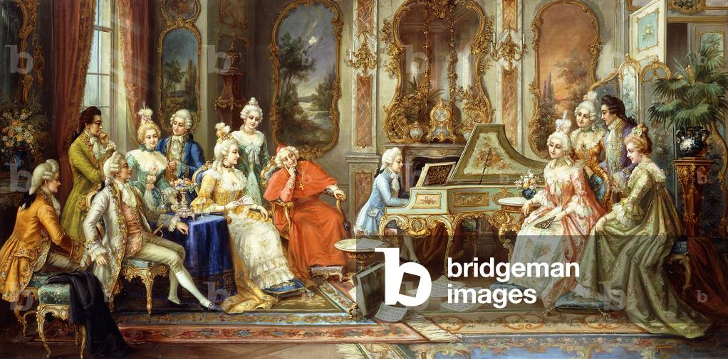 Young Mozart giving a Recital (oil on canvas)