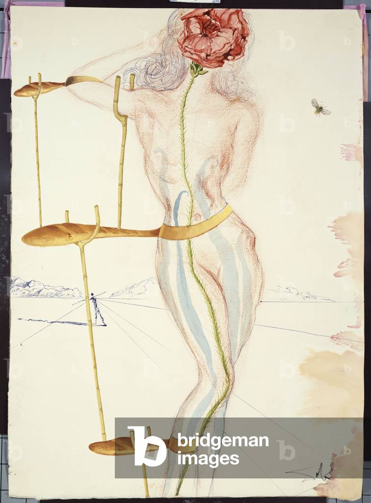 Design für das Harkness Ballet, 1966 (Gouache, w/c, Stift & Tinte und rote Kreide auf Papier)