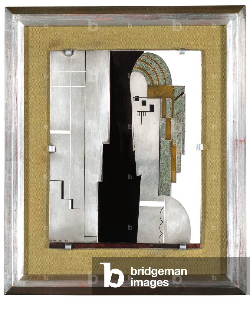 Plaque, 1922 (partly lacquered silver)