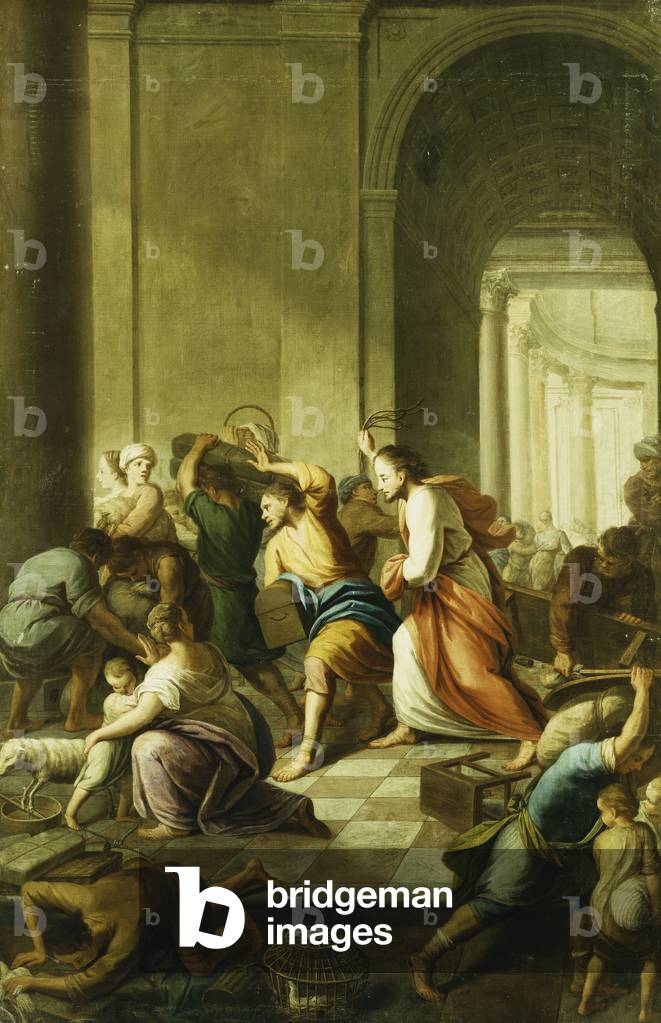 Christ Driving the Money-Changers from the Temple (oil on canvas)