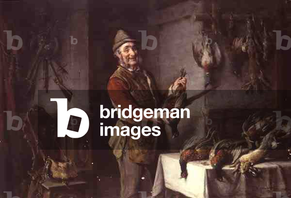 Sportsman with a Pheasant and other Game (oil on panel)
