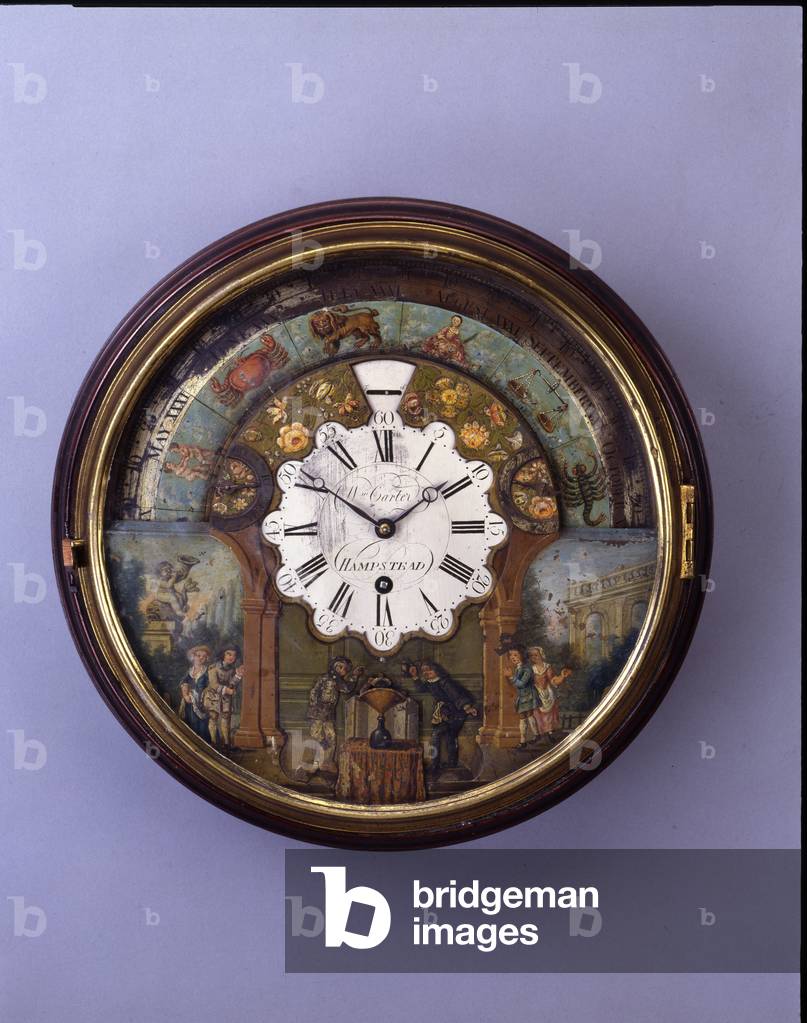 Dial clock, late 19th century, dial c.1770 (mahogany)