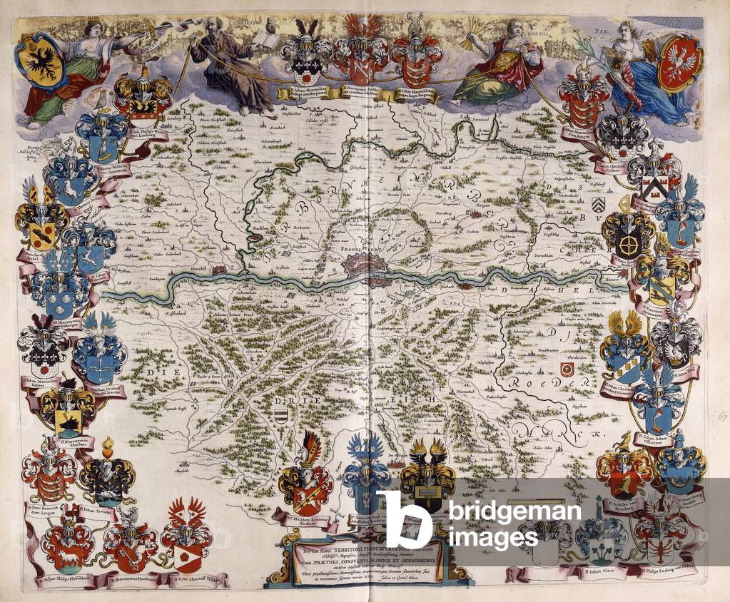 Map of Germany, c.1644-1645 (hand-coloured engraving)