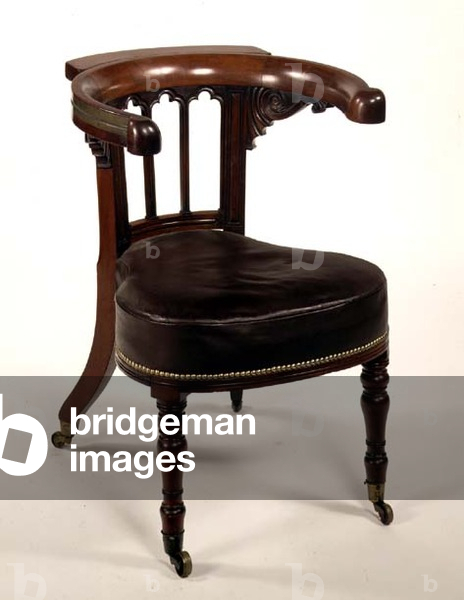 George IV mahogany reading chair attributed to Morgan and Saunders