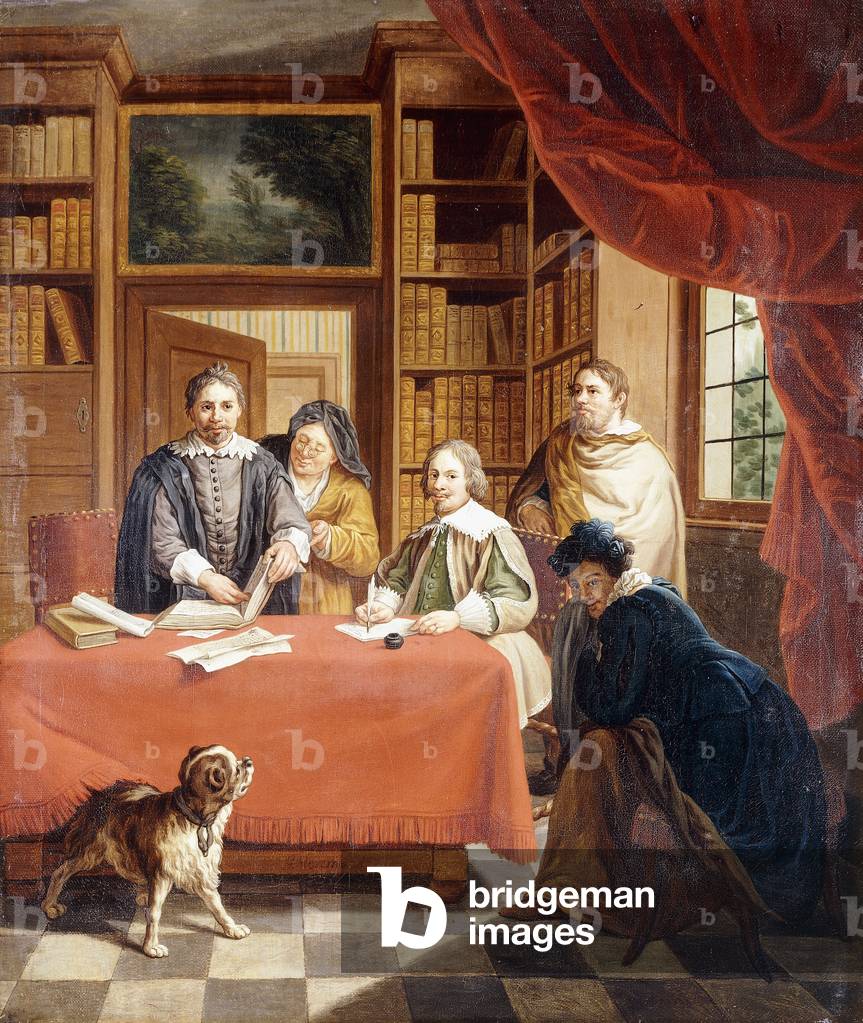 The Preparation of Wedding Contracts,  (oil on canvas)