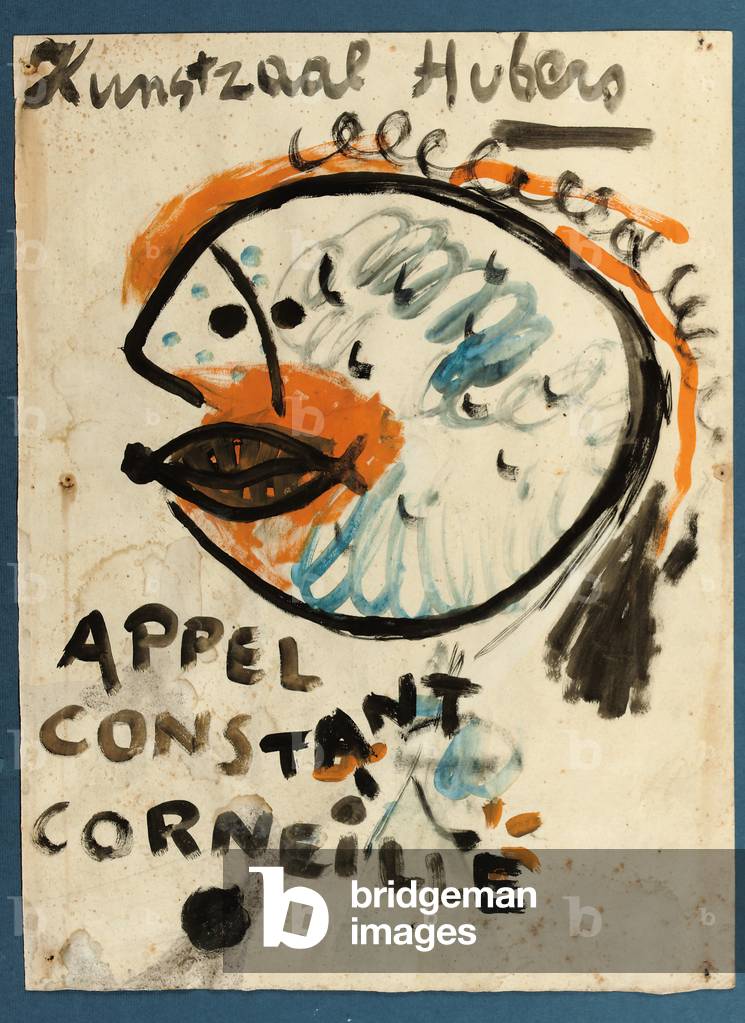 One of a collection of poster designs for Kunstzaal Hubers, Bergen, c.1950-51 (w/c on paper)