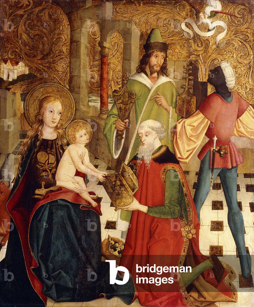 The Adoration of the Magi (oil on gold ground panel)