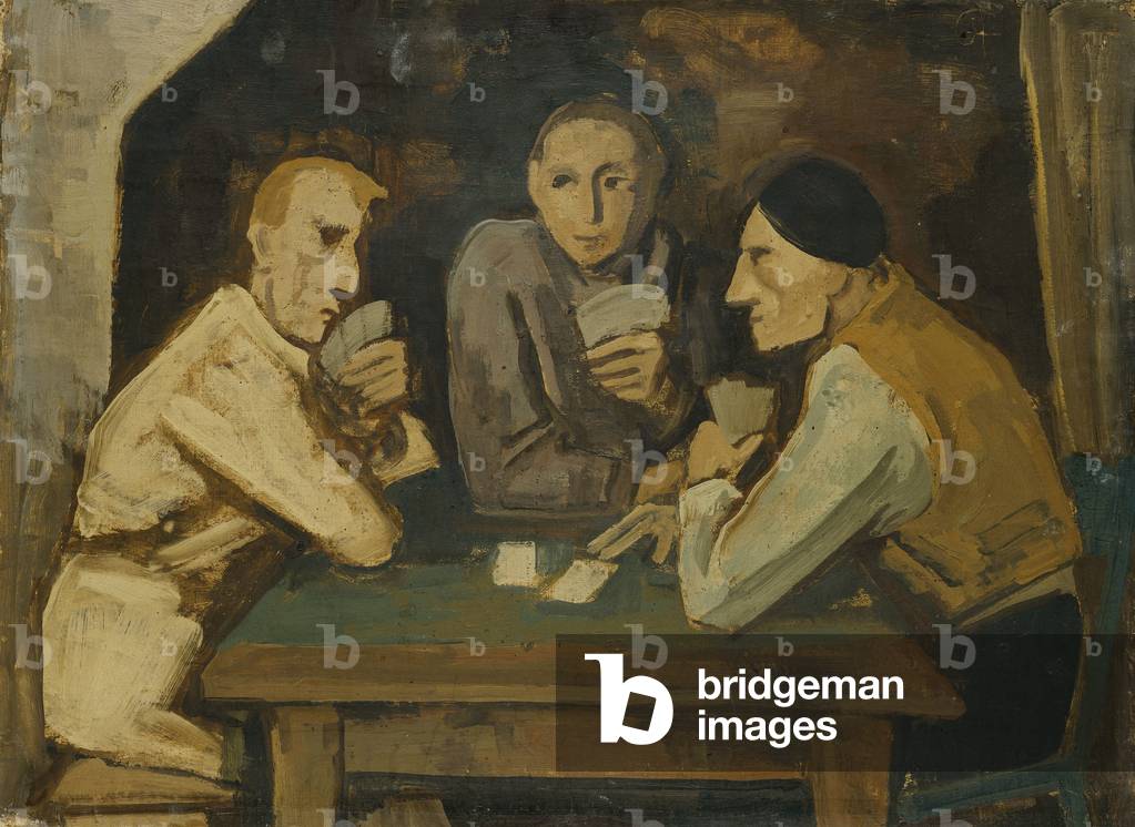 The Card Players; Die Kartenspieler, (oil on canvas)