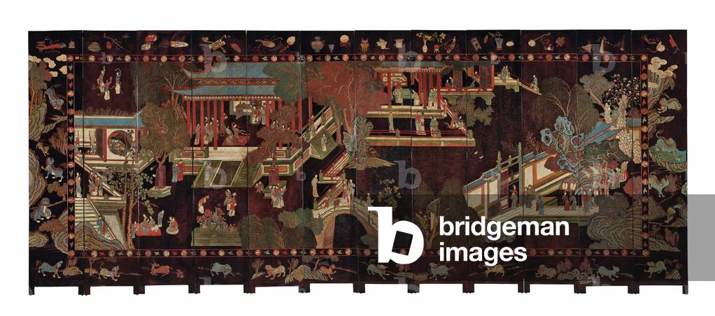 Twelve-fold coromandel screen, 18th century (lacquer) (see also 1274734-5)