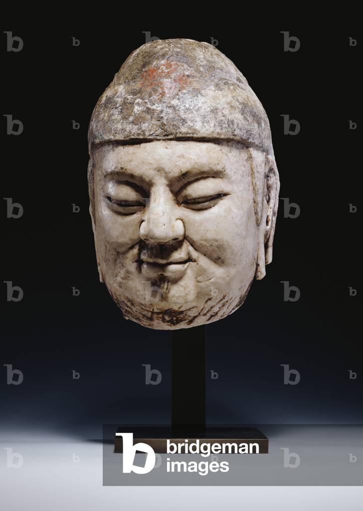 A marble head of an official, Tang Dynasty or slightly earlier, c.618-907 (marble)