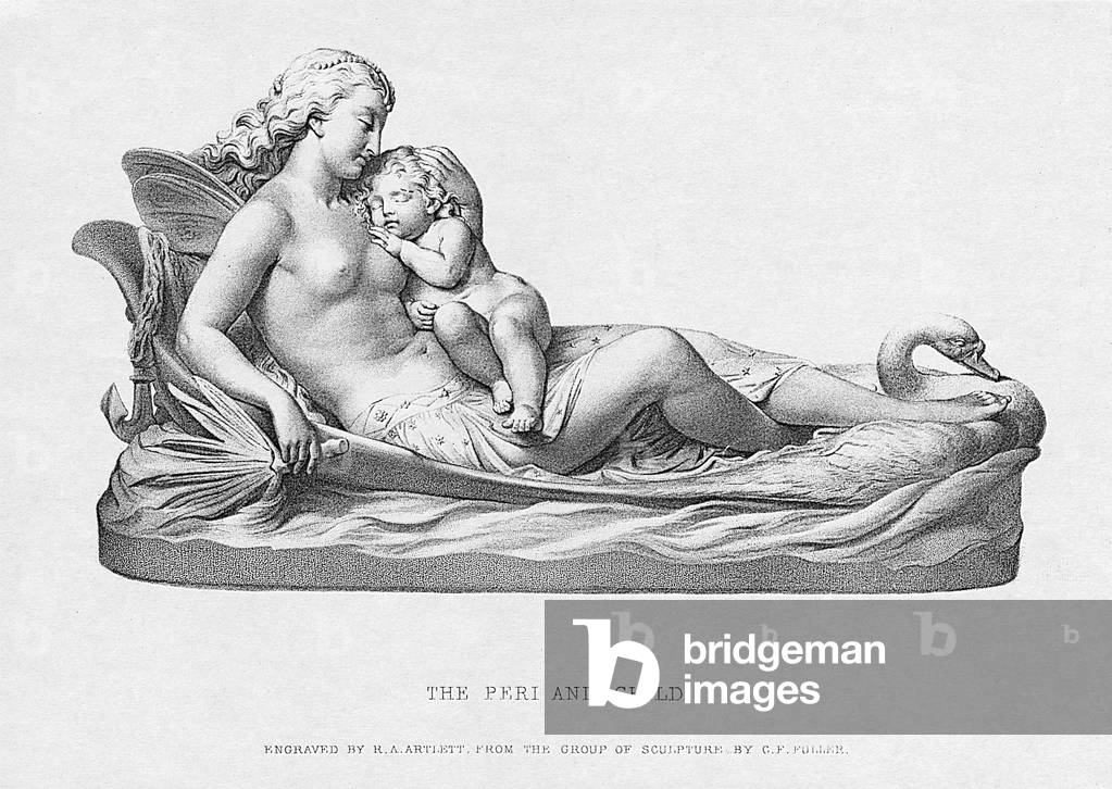 The Peri and Child, c.1871, engraved by R.A. Artlett (engraving)