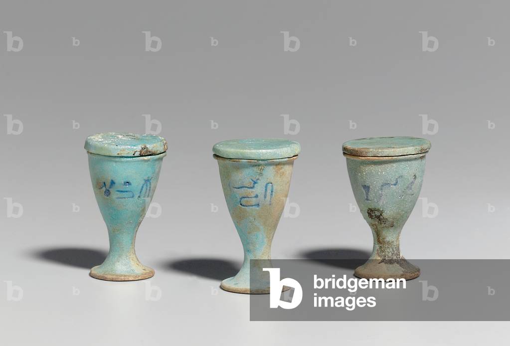 Three cups, 664-30 BC, Late - Ptolemaic Period (faience)