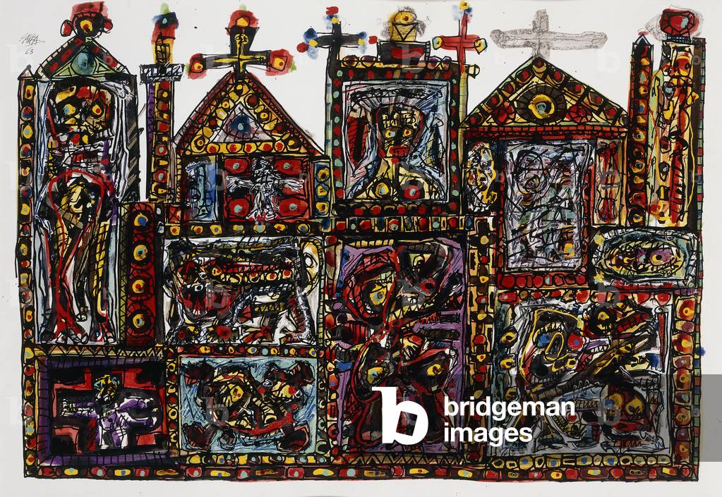 Untitled, 1963 (acrylic, watercolour, crayon and pencil on paper)