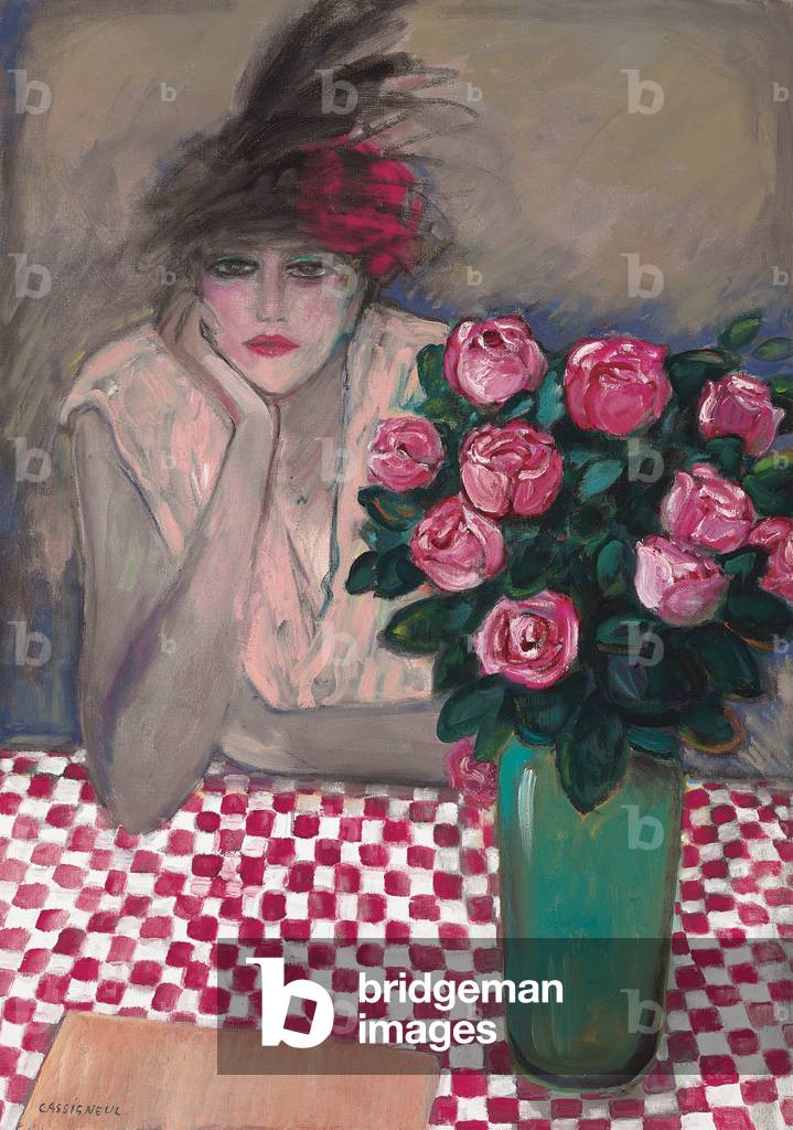 The Checkered Tablecloth; La nappe a carreaux, 1982 (oil on canvas)