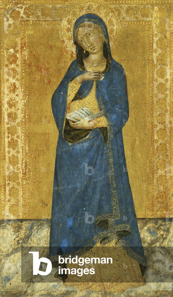 The Virgin Annunciate, (tempera on gold ground panel. 24.1 x 14.6cm.)