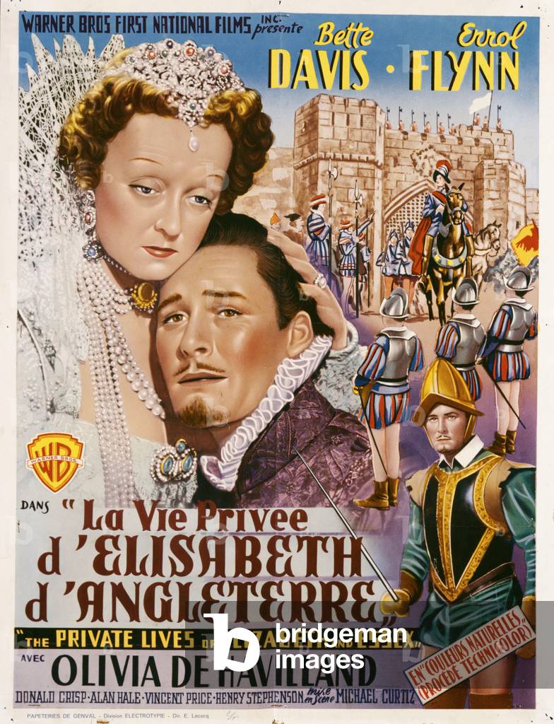 The Private Lives of Elizabeth and Essex, 1939 (lithograph in colours)