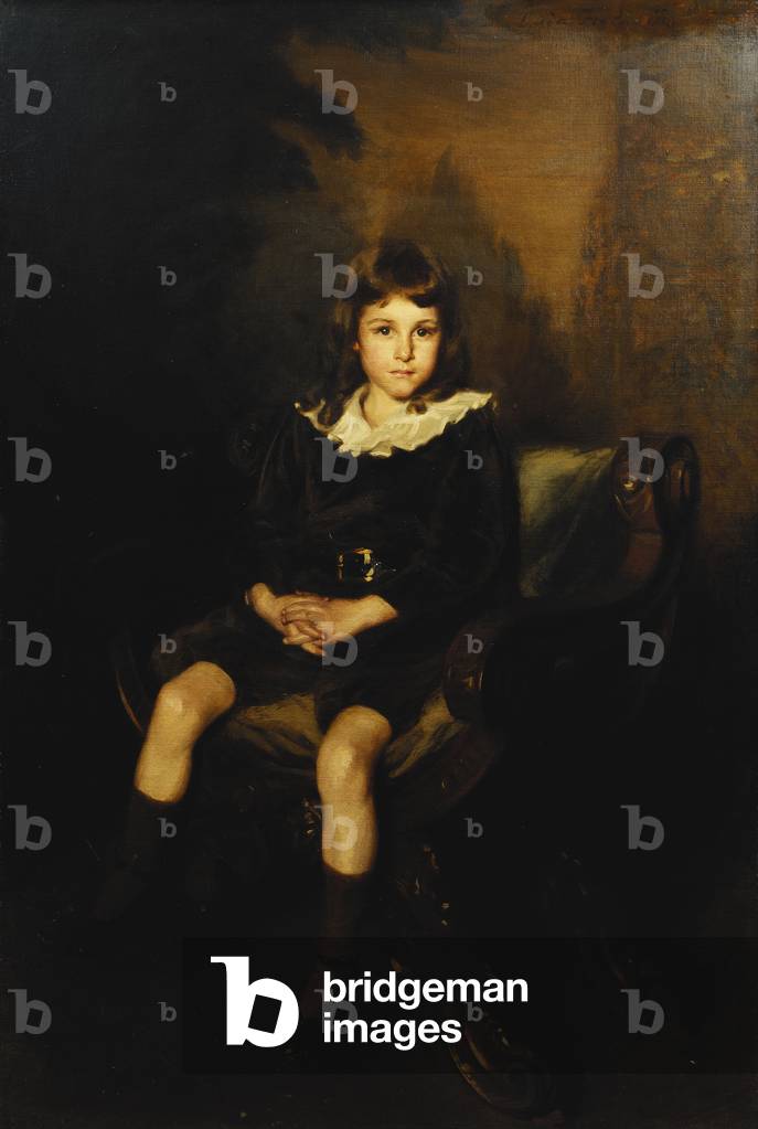Portrait of a Boy seated full length in a Chair, (oil on canvas)