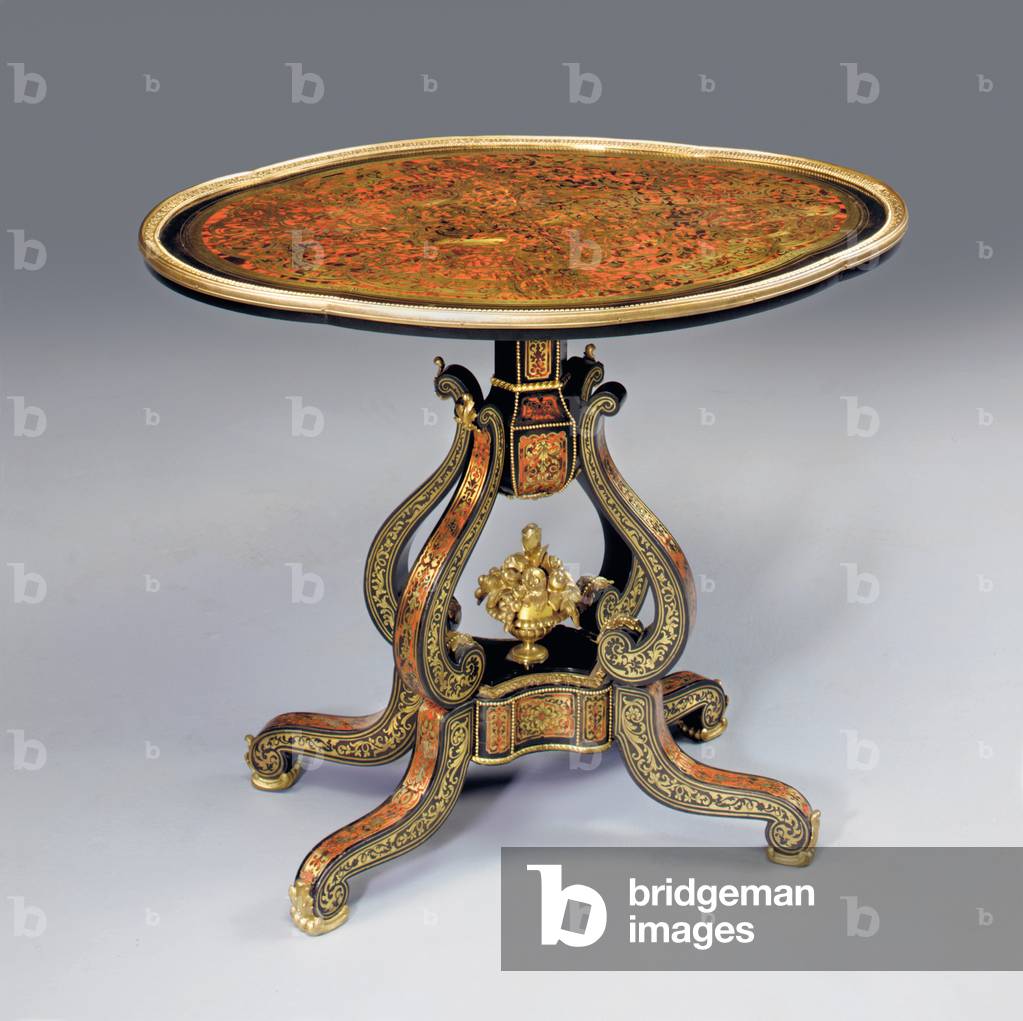 A Napoleon III 'Boulle' occasional table, mid 19th century (ormolu, brass & tortoiseshell inlay on ebony & ebonised wood)