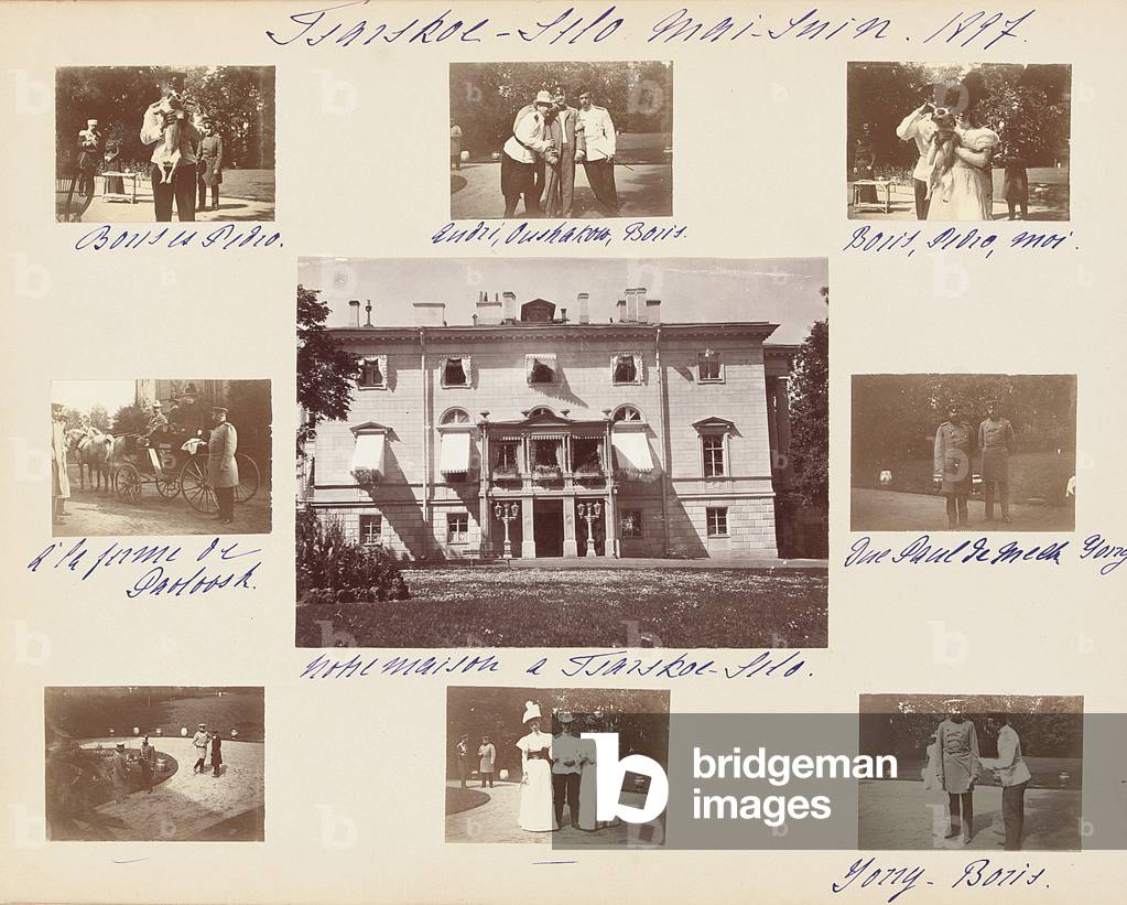 The Russian Imperial Family, page from an album of photographs, c.1897-99 (b/w photo) (see also 487673-80)
