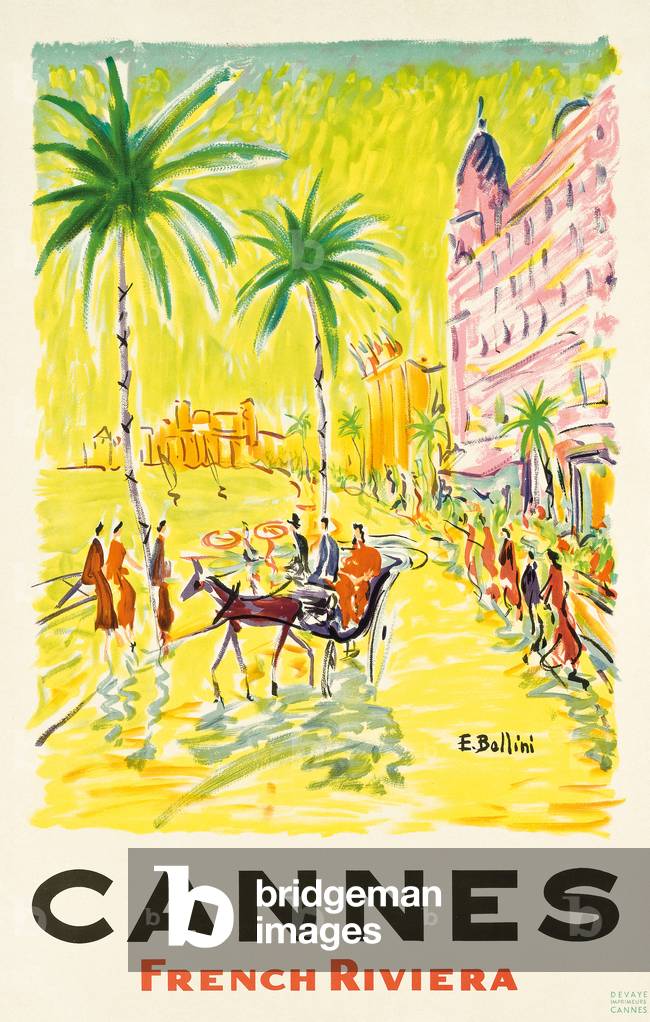 Poster advertising Cannes, c.1950 (colour litho)