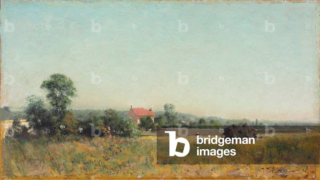 In the Fields, France, 1882 (oil on panel)