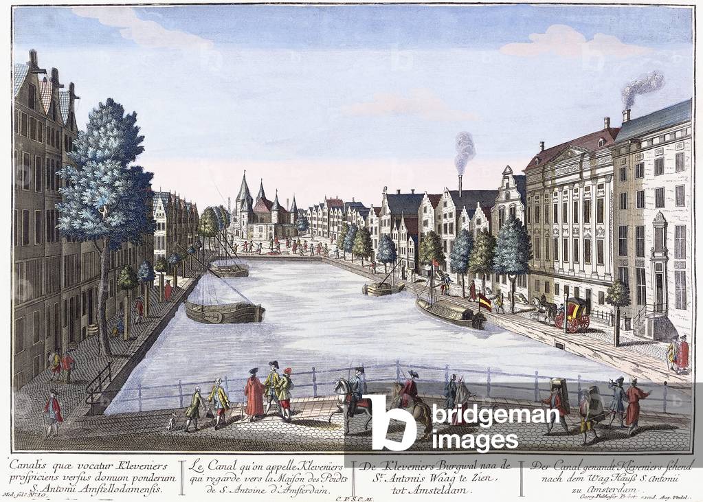 Vue of Kleveniers Canal, Amsterdam, c.1740-1770 (hand-coloured engraving)